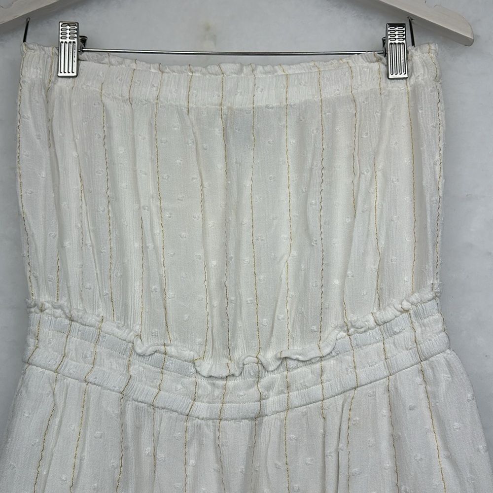 Blue Life A-line MINI Strapless DRESS Cream/Off White Sz L Boho - Picture 4 of 10